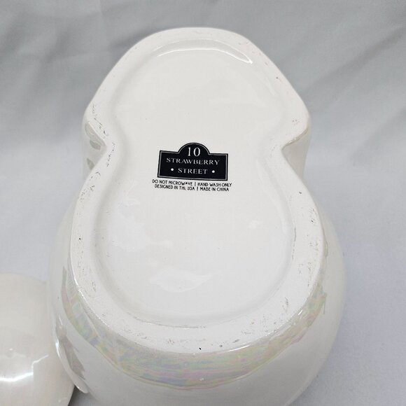Halloween Decor Iridescent White Ceramic Skull Jar Canister With Lid - Picture 6 of 13